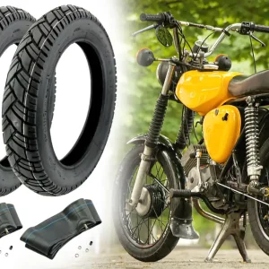 Neuheit [Paket] 2 Reifen 2,75 x 16 Zoll VRM 094 Straßenprofil, 43J Vee Rubber inklusive Schlauch 2,50-2,75 x 16 Zoll, TR4 Ventil gerade für Simson