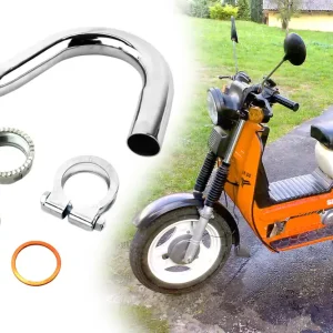 Mega-Angebot Krümmer + Krümmermutter-Set 32mm Tuning, für Simson SR50 SR80 Roller, verchromt, mit Klemmschelle, Krümmerdichtring, Sicherungsblech