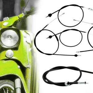 [Paket] 5-teiliger Bowdenzug-Satz für Simson KR51/2 mit Tachowelle 650mm Gas Bremse Kupplung und Starter bzw. Choke Funktionslänge 87mm Mega-Angebot