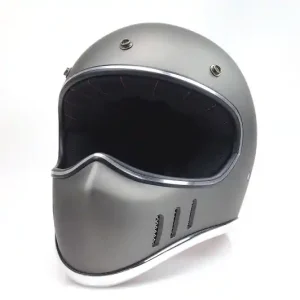 Versand Am Gleichen Tag RETRO CROSS-,ENDURO-HELM, matt silber, DOT (nur M)