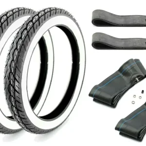 [Paket] 6-teiliges Set KENDA K418 4PR Weißwand Reifen 2,75 x 17 Zoll 41P TT + Schläuche amp; Felgenbänder für Kleinkraftrad und Motorrad Nur Heute