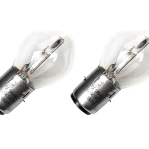 Markenware [Paket] 2x Lampe 6V - E-Geprüft - Glühlampe BA20D 35/35W für Motorrad - Moped - Mofa