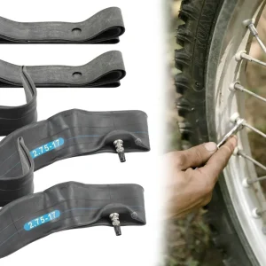 [Paket] 2x Schlauch 2.75 x 17 Zoll, verdickt extra robust, Autoventil gerade, für Simson S53 S83 + Felgenband für Kreidler Puch Zündapp Herkules, Moped, Motorrad, Mofa Sonderaktion