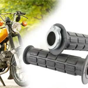 Jetzt Kaufen [Paket] Gasdrehgriff, Gasgriff, Griffrohr mit Gummi Waffelmuster + Griffgummi für Lenker Links, Simson S50, S51, S53, S70, SR50, SR80