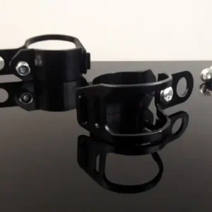 2 INDICATOR BRACKETS, FORK CLAMPS black, universal 32-35mm Sonderangebot