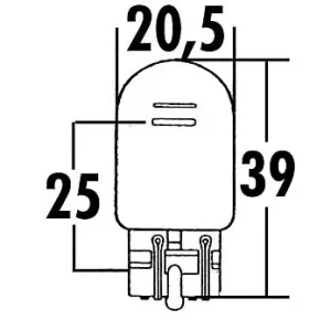 Billig W21/5W, Glassockel-Glühlampe 12V 21/5W W3x16Q