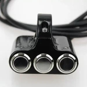 Super-Preis LENKERSCHALTER universal mit 2 Schaltern und 1 Taster schwarz/chrom