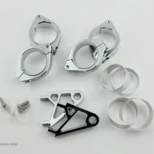 CNC Alu headlamp bracket set XS 35-37 mm, chrome Markenprodukt