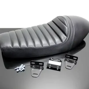 Sonderangebot Cafe Racer SITZBANK universal schwarz mit Höcker und Quersteppnähten