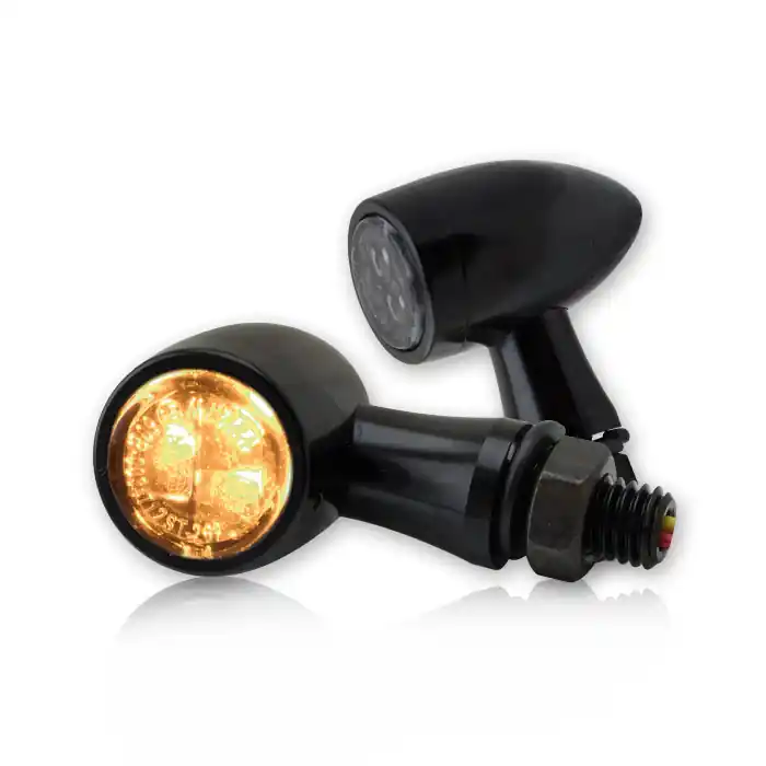 2 SMD MINI-BLINKER aus schwarzem Aluminium mit schwarzem Zierring ECE Meistverkauft