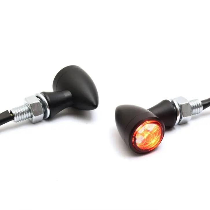 Angebot 2 Stk Micro Bullet LED Blinker mit Rück-/ Bremslicht schwarz, ECE