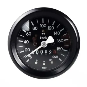 Mini speedometer incl. Indicator lights, for JAPANES and many others, 60mm, black, k-value = 1.4 Nur Für Kurze Zeit