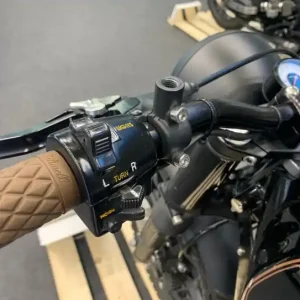 Markenware Classic handlebar fitting, aluminum, black, 22mm (7/8"), left