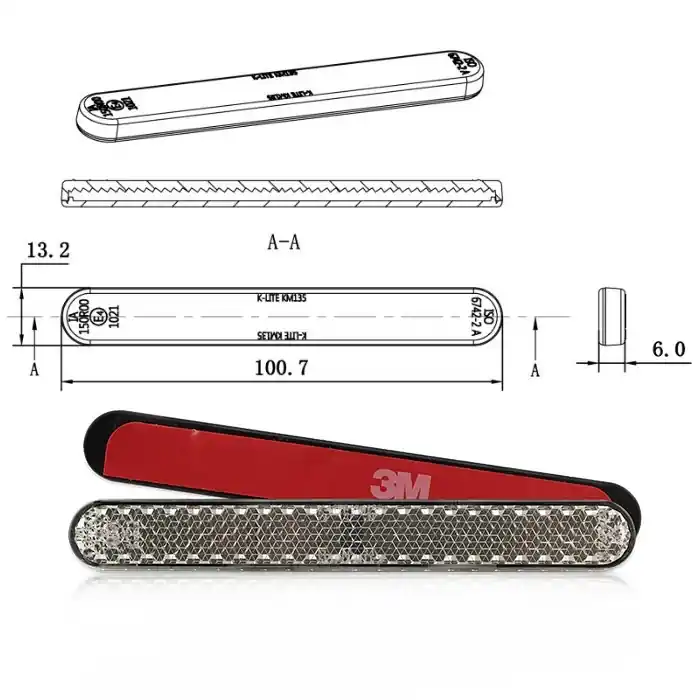 Wochenendangebot Reflektor "Line" | abgerundet | weiss | o. Rand