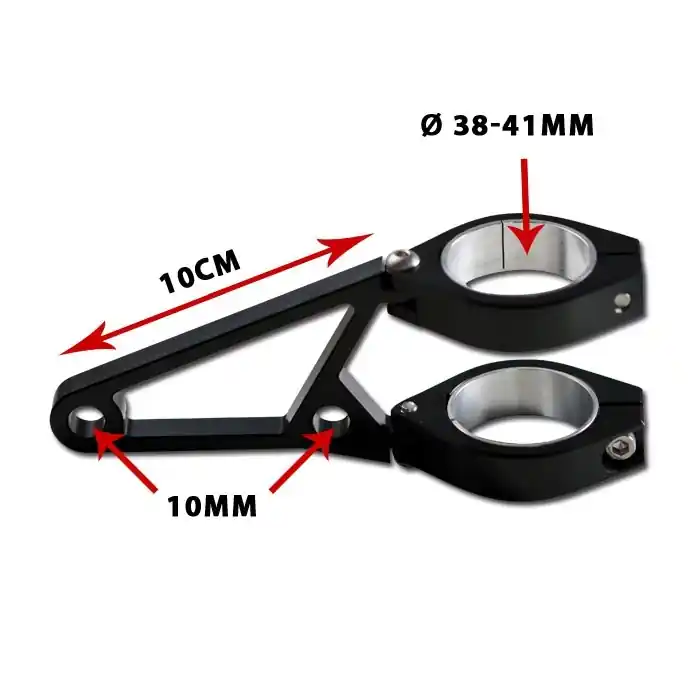 CNC-Lampenhalter-Set | Alu-schwarz | Ø 38-41mm Kostenloser Rückversand