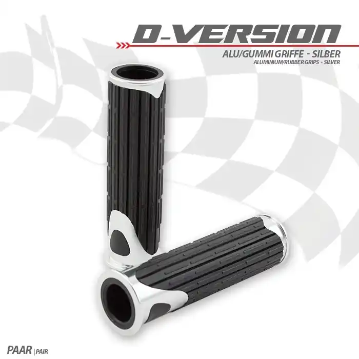 Alu/Gummi-Griffe "D-Version" | silber | 22mm Meistverkauft