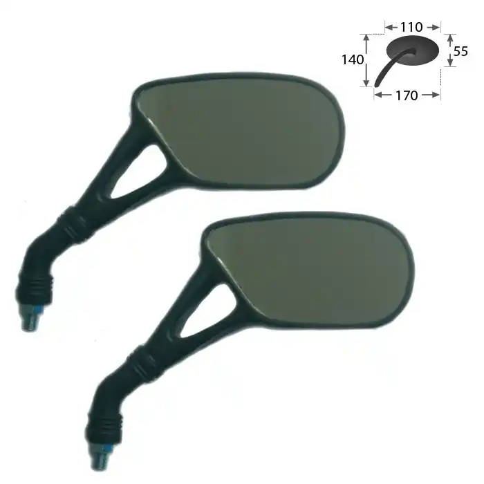 Saisonangebot Mini-Spiegel "AERO" | schwarz | M8-R+M8-L | Paar