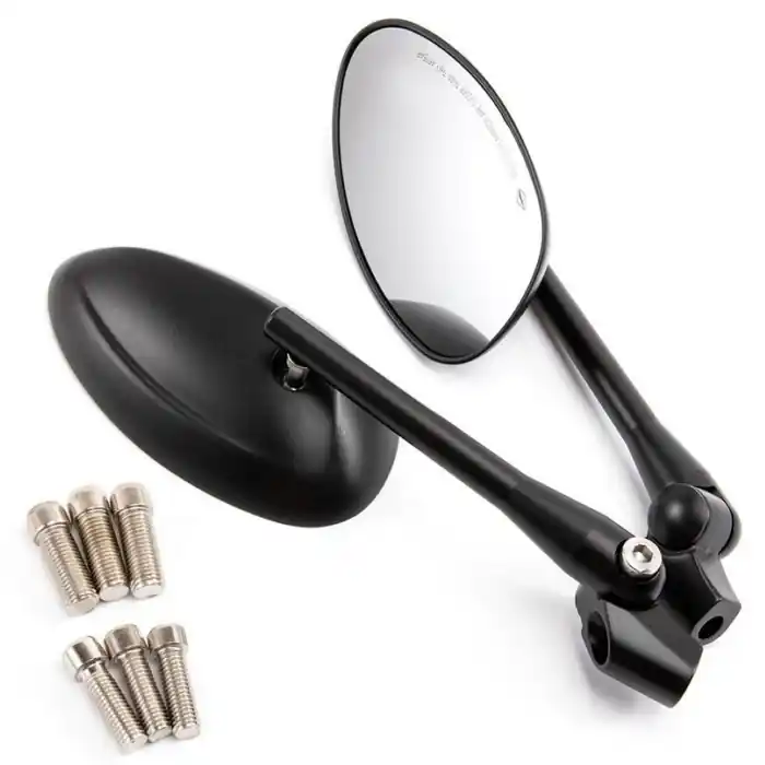 Letzte Chance Universalspiegel "STONE" | Alu | schw. | M8-10-R/L