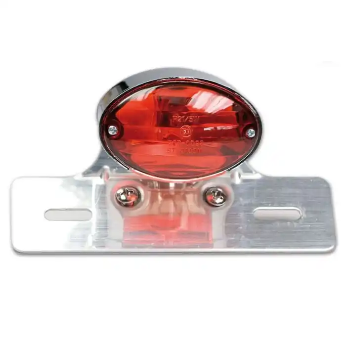 Sale Mini-Rücklicht "Cat-Eye" | chrom | rot | mit KZB