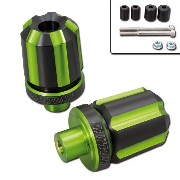 Neue Ware Daytona Lenkergewichte "Groove" | grün eloxiert