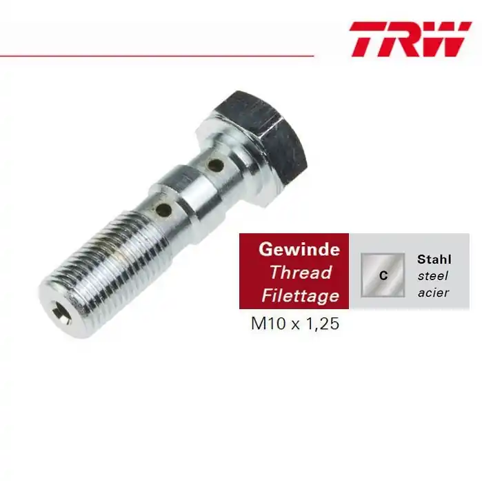 Doppelhohlschraube M10x1,25 / Silber / Stahl Expressversand