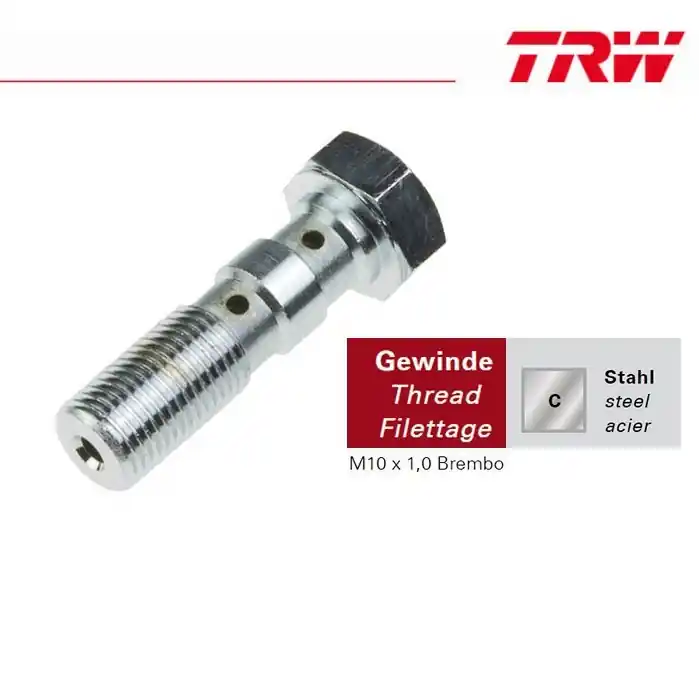 Doppelhohlschraube M10x1,0 Brembo / Chrom / Stahl Preis Gesenkt