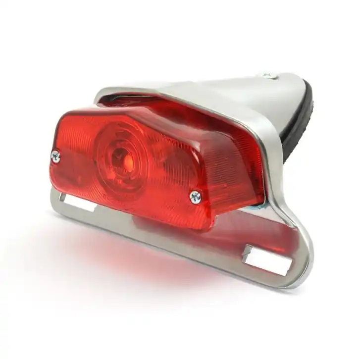 Lucas Style taillight OEM size, alu polished, ECE Nur Heute