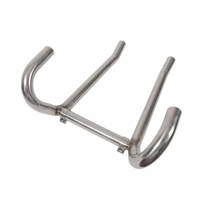 2 MANIFOLDS with interference pipe for BMW 2-valve R 45 / 65, D=35mm, stainless steel Zertifiziert