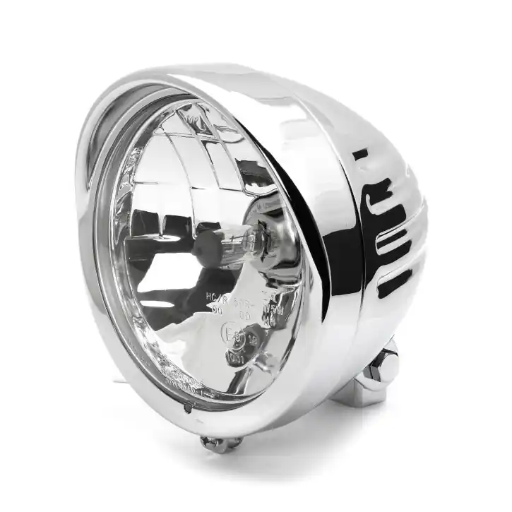 5 3/4" Headlight Grooved Plainglass with Visor, ECE Highlight