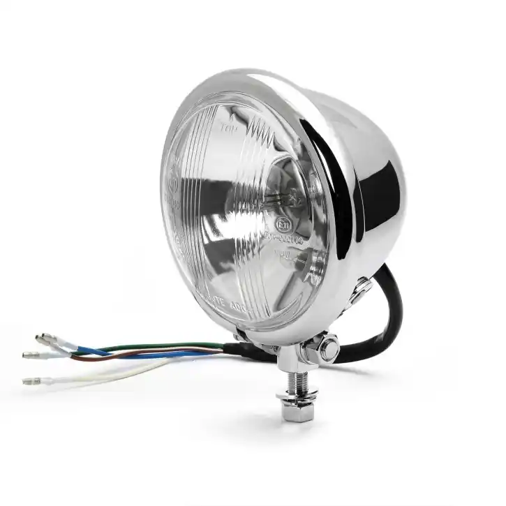 4,5" Oldschool Bates Style Scheinwerfer chrom, ECE Markenware