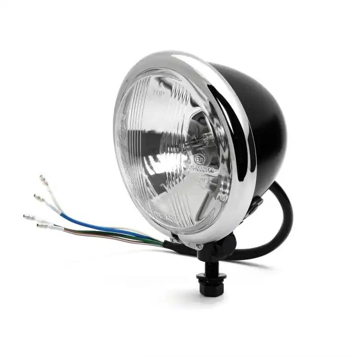 Preisreduziert 4,5" oldschool Bates style headlight black/chrome, ECE