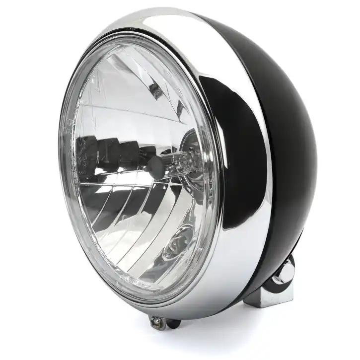 Top-Seller 7" Headlight 88up Style clear lens black chrom, ECE