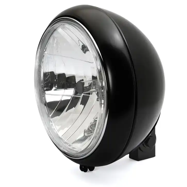 Schneller Versand 7" Headlight 88th Style clear lens black, ECE