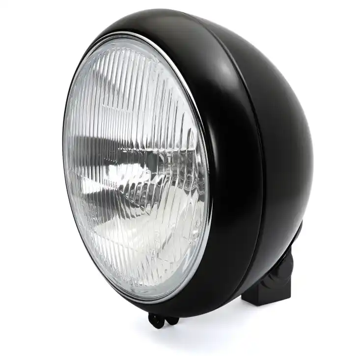 Neu Im Sortiment 7" Headlight Classic ripped lens black, ECE