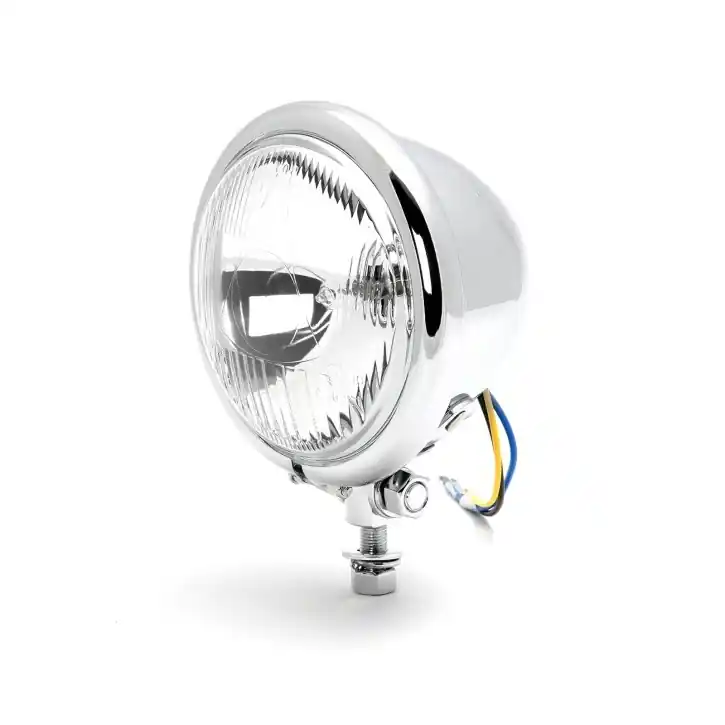 Kostenloser Rückversand 4,5" oldschool Bates style high beam spotlight, chrome, ECE