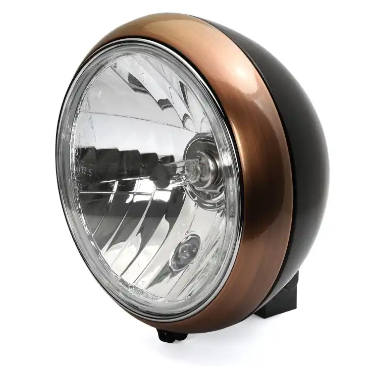 7" Headlight 88up Style clear lens black/copper, ECE Angebot