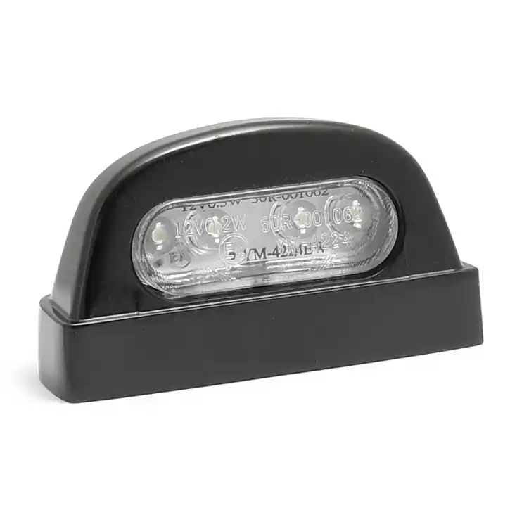 License Plate Light LED round black, ECE Nur Heute