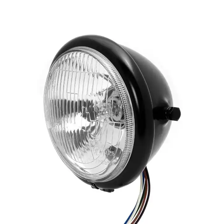 Must-Have 5 3/4" Bates Style Headlight Side Mount Black, ECE