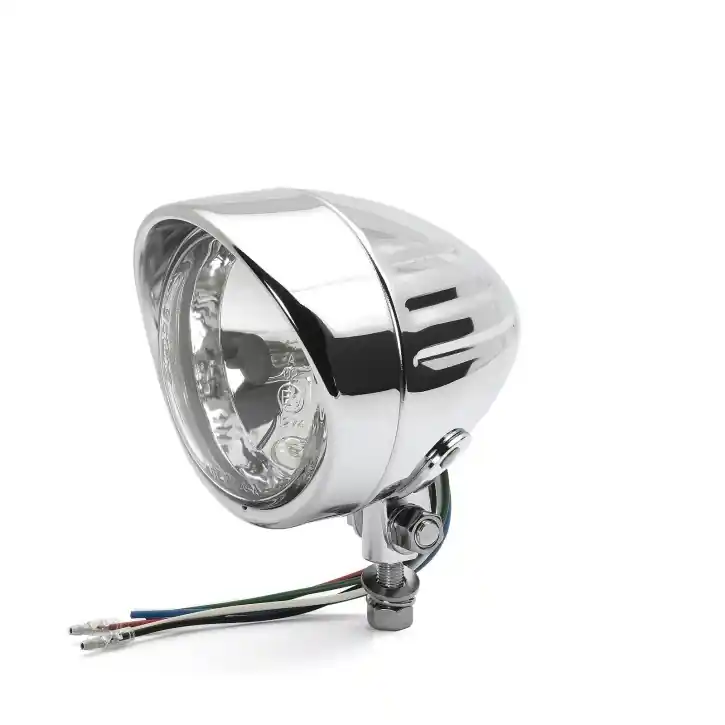 Gratis Versand 4" Headlight Salt Flat Pumper,Visor Grooved, Chrome, ECE