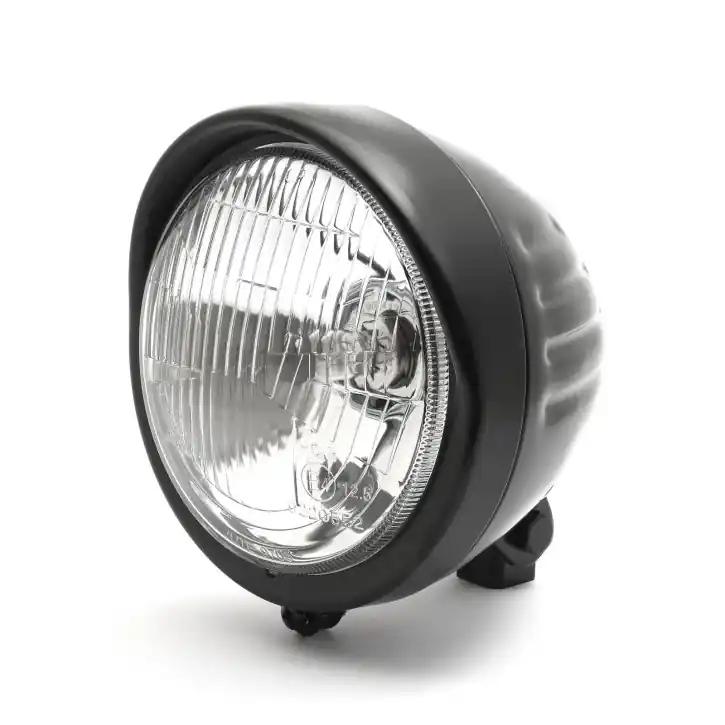 Mega-Angebot 5¾" Headlight Grooved with Visor in black, ECE