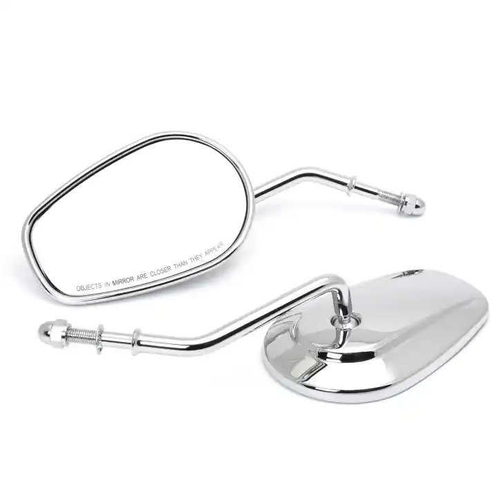 Custom Mirror Latest Style Tapered Chrome Short Stem with E-mark, Set Preisknaller