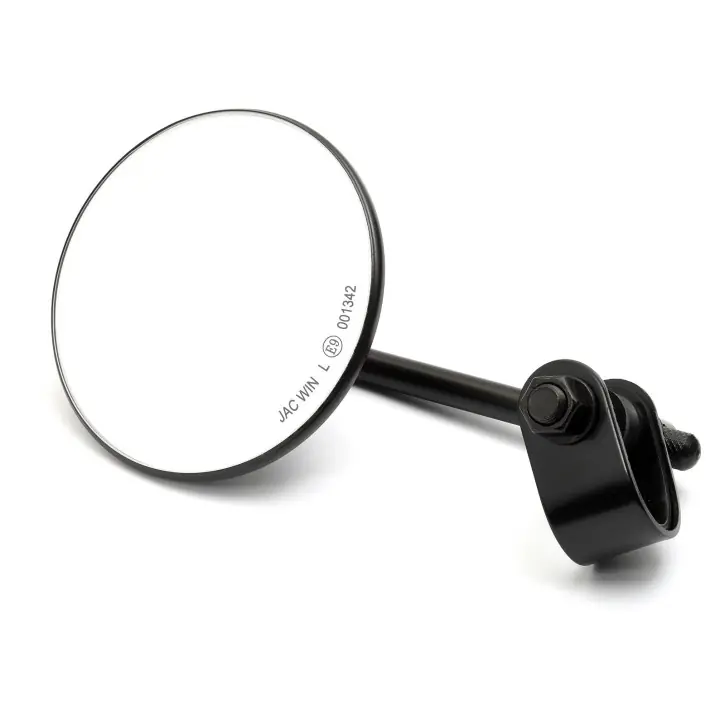 Round Mirror 4" black, E-mark, short Stem with Handlebarclamp Rabatt