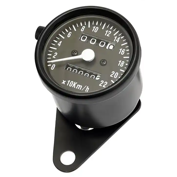 Mini-Tacho 60 mm schwarz schwarzes Ziffernblatt Must-Have