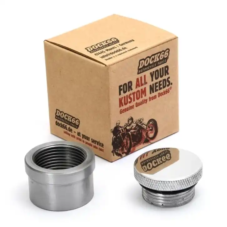 Top-Seller Aluminium Gas Cap polish with knurl and weld-in bung