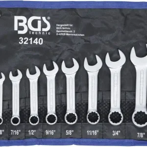 Inch combination wrench set extra short 8-peace Must-Have