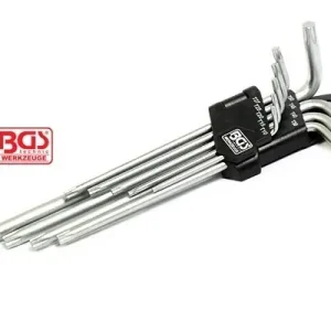 L-type T-Star key set long 9-pc for Torx Markenware