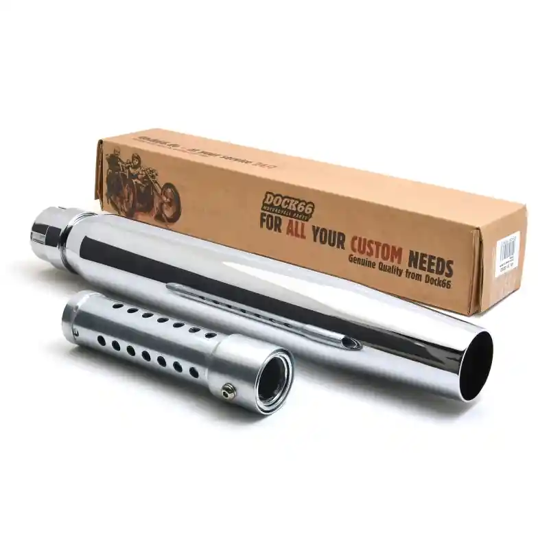 Custom STRAIGHT Cut Muffler Chrome  ROCKET INC. Sound Factory dB-Eater Online Kaufen