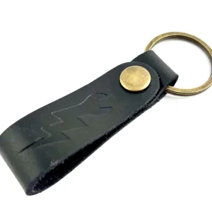 Nur Heute Schlüsselanhänger Leder Gürtelschlaufe schwarz