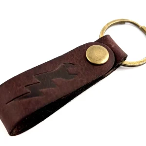 Keyring leather belt loop brown Top-Preis