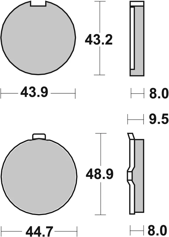 Neuheit SBS Street Ceramic Bremsbelag 524HF für HYOSUNG 125 Cruise II Classic * 1999 - 2006